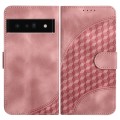 For Google Pixel 6 Pro YX0060 Elephant Head Embossed Phone Leather Case with Lanyard(Pink)