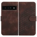 For Google Pixel 6 Pro YX0060 Elephant Head Embossed Phone Leather Case with Lanyard(Coffee)