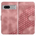 For Google Pixel 7 5G YX0060 Elephant Head Embossed Phone Leather Case with Lanyard(Pink)