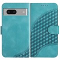 For Google Pixel 7 5G YX0060 Elephant Head Embossed Phone Leather Case with Lanyard(Light Blue)