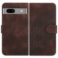 For Google Pixel 7a YX0060 Elephant Head Embossed Phone Leather Case with Lanyard(Coffee)