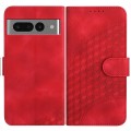 For Google Pixel 7 Pro 5G YX0060 Elephant Head Embossed Phone Leather Case with Lanyard(Red)