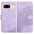 For Google Pixel 8 YX0060 Elephant Head Embossed Phone Leather Case with Lanyard(Light Purple)