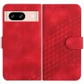 For Google Pixel 8 YX0060 Elephant Head Embossed Phone Leather Case with Lanyard(Red)