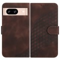 For Google Pixel 8 YX0060 Elephant Head Embossed Phone Leather Case with Lanyard(Coffee)