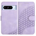 For Google Pixel 8 Pro YX0060 Elephant Head Embossed Phone Leather Case with Lanyard(Light Purple)