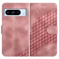 For Google Pixel 8 Pro YX0060 Elephant Head Embossed Phone Leather Case with Lanyard(Pink)