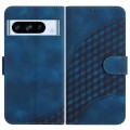 For Google Pixel 8 Pro YX0060 Elephant Head Embossed Phone Leather Case with Lanyard(Royal Blue)