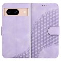 For Google Pixel 8a YX0060 Elephant Head Embossed Phone Leather Case with Lanyard(Light Purple)
