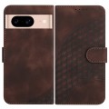 For Google Pixel 8a YX0060 Elephant Head Embossed Phone Leather Case with Lanyard(Coffee)