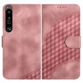 For Sony Xperia 1 IV YX0060 Elephant Head Embossed Phone Leather Case with Lanyard(Pink)