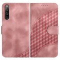 For Sony Xperia 10 IV YX0060 Elephant Head Embossed Phone Leather Case with Lanyard(Pink)