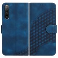 For Sony Xperia 10 IV YX0060 Elephant Head Embossed Phone Leather Case with Lanyard(Royal Blue)