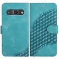 For Sony Xperia Ace III YX0060 Elephant Head Embossed Phone Leather Case with Lanyard(Light Blue)