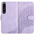 For Sony Xperia 1 III YX0060 Elephant Head Embossed Phone Leather Case with Lanyard(Light Purple)