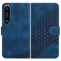For Sony Xperia 1 III YX0060 Elephant Head Embossed Phone Leather Case with Lanyard(Royal Blue)