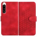 For Sony Xperia 5 IV YX0060 Elephant Head Embossed Phone Leather Case with Lanyard(Red)
