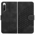 For Sony Xperia 10 III YX0060 Elephant Head Embossed Phone Leather Case with Lanyard(Black)