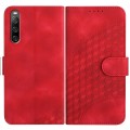 For Sony Xperia 10 V YX0060 Elephant Head Embossed Phone Leather Case with Lanyard(Red)