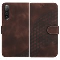 For Sony Xperia 10 V YX0060 Elephant Head Embossed Phone Leather Case with Lanyard(Coffee)