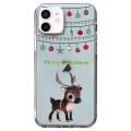 For iPhone 12 Christmas Colored Drawing Pattern High Transparent Soft TPU Phone Case(Elk)