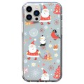 For iPhone 12 Pro Christmas Colored Drawing Pattern High Transparent Soft TPU Phone Case(Santa Claus