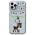 For iPhone 12 Pro Max Christmas Colored Drawing Pattern High Transparent Soft TPU Phone Case(Elk)