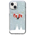 For iPhone 14 Christmas Colored Drawing Pattern High Transparent Soft TPU Phone Case(Christmas Stock