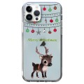 For iPhone 14 Pro Christmas Colored Drawing Pattern High Transparent Soft TPU Phone Case(Elk)