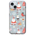 For iPhone 15 Christmas Colored Drawing Pattern High Transparent Soft TPU Phone Case(Santa Claus)