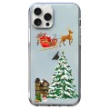 For iPhone 15 Pro Max Christmas Colored Drawing Pattern High Transparent Soft TPU Phone Case(Christm