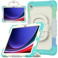 For Samsung Galaxy Tab A9+ Handle Silicone Hydric PC Tablet Case with Shoulder Strap(Colorful Blue)