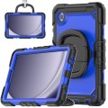 For Samsung Galaxy Tab A9 Handle Silicone Hydric PC Tablet Case with Shoulder Strap(Dark Blue PC)