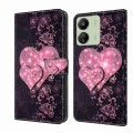 For Xiaomi Redmi 13C Crystal 3D Shockproof Protective Leather Phone Case(Lace Love)