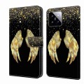 For Xiaomi 14 Pro Crystal 3D Shockproof Protective Leather Phone Case(Golden Wings)