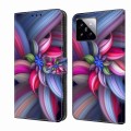 For Xiaomi 14 Pro Crystal 3D Shockproof Protective Leather Phone Case(Colorful Flower)