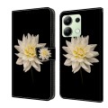 For Xiaomi Redmi Note 13 4G Crystal 3D Shockproof Protective Leather Phone Case(White Flower)