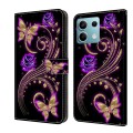 For Xiaomi Redmi Note 13  5G Crystal 3D Shockproof Protective Leather Phone Case(Purple Flower Butte
