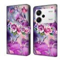 For Xiaomi Redmi Note 13 Pro+ Crystal 3D Shockproof Protective Leather Phone Case(Butterfly)