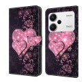 For Xiaomi Redmi K70E Crystal 3D Shockproof Protective Leather Phone Case(Lace Love)