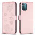 For Nokia G11 / G21 Four-leaf Embossed Leather Phone Case(Pink)