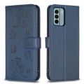 For Nokia G22 Four-leaf Embossed Leather Phone Case(Blue)