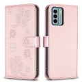 For Nokia G22 Four-leaf Embossed Leather Phone Case(Pink)