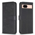 For Google Pixel 8a Four-leaf Embossed Leather Phone Case(Black)