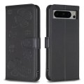 For Google Pixel 8 Pro Four-leaf Embossed Leather Phone Case(Black)