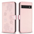 For Google Pixel 7 Pro Four-leaf Embossed Leather Phone Case(Pink)