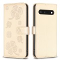 For Google Pixel 7 Four-leaf Embossed Leather Phone Case(Gold)
