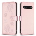 For Google Pixel 7 Four-leaf Embossed Leather Phone Case(Pink)