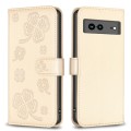 For Google Pixel 7a Four-leaf Embossed Leather Phone Case(Gold)