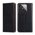 For Xiaomi 14 Pro Gloss Oil Solid Color Magnetic Leather Phone Case(Black)